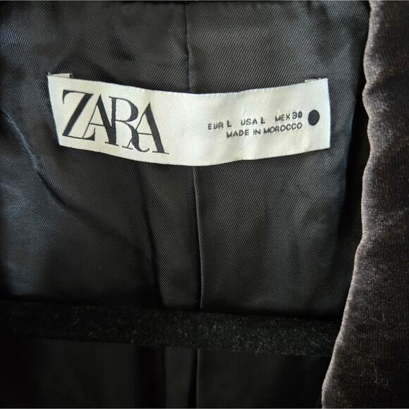 Zara Women's Velvet Tobacco Blazer - Picture 3 of 9